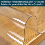 14x14 Clear Plastic PVC Wood Desk Protector Pad Rectangle Thick Clear Plastic Vinyl Tablecloth Furniture Protective Desktop Liner Cover Waterproof Computer Tabletop Protection Desk Blotter Mat Pad