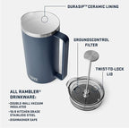 YETI Rambler 34 oz. French Press Coffee Maker, Black Forest Green