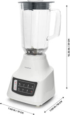 Taurus Potenza Comfort Blender, 1050W, 1.5L Glass Jar, Up to 50% Less Noise, Stainless Steel Blades, 9 Speed Settings, Quiet Powerful Blender for Smoothies, Ice, and Frozen Drinks