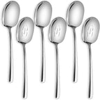 SOLEADER Extra Large Serving Spoons for Buffet, 12 Inch Stainless Steel Serving Spoons, Big Spoons for Serving Food, Pack of 6