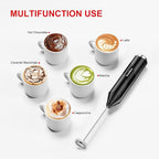 Bonsenkitchen Electric Milk Frother Handheld, Portable Whisk Milk Foam Maker, Drink Mixer for Coffee, Matcha, Electric Stirrer Coffee Mixer, Battery Operated(Not Included)