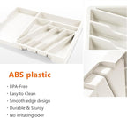 Li&Zhao Silverware Organizer - Expandable Kitchen Drawer Organizer Cutlery Drawer Organizer Flatware Organizer for Drawer Utensil Tray for Kitchen Plastic Silverware Holder for Spoons Knives Forks