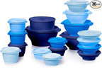 Tupperware Heritage Collection, New 36 Piece Food Storage Container Set in Vintage Blue, Dishwasher Safe and BPA Free (18 containers, 18 lids)