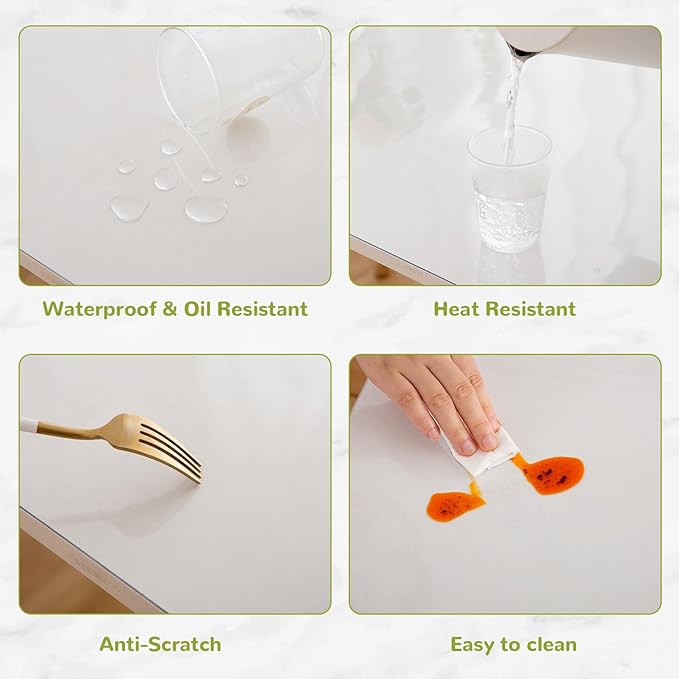 40 x 84 Inch Clear Table Cover Protector, Clear Table Protector for Dining Room Table, 1.5mm Plastic Table Cover, Waterproof Table Pad for Kitchen, Office