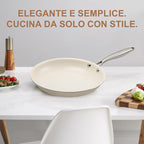 10.25 Inch Ceramic Nonstick Frying Pan Skillet - PFAS-Free, Non-Toxic, Oven Safe & Induction Ready, Aluminum Cookware with Stainless Steel Handle