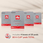 Illy Coffee K Cups - Pods For Keurig Machines – Classico Roast - Caramel, Orange Blossom & Jasmine - Mild, Flavorful & Balanced Flavor- No Preservatives – 20 Count, 4 Pack