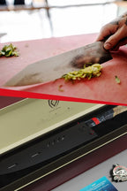 Dalstrong Chef Knife - 9.5 inch - Firestorm Alpha Series - Premium 10Cr15CoMoV High-Carbon Steel - Traditional Japanese Wa Stabilized Wood & Resin Handle - Kitchen Knife - Chef's Knife - w/Sheath