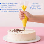 124 PCS Cake Decorating Kit with Cake Stand Turntable, Piping Bags and Tips Set, 100+1 Piping Bags, 12 Icing Piping Tips, 3 Scrapers, 2 Spatulas, Manual Egg Whisk, Baking Supplies for Cake Lovers