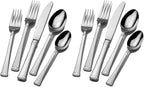 Mikasa, Harmony Flatware Service for 12, 65 Piece Set, 18/10 Stainless Steel, Silverware Set with Serving Utensils (Pack of 2)