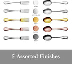 Artaste 56426 Rain 18/10 Stainless Steel Table LARGE SERVING Spoons and Forks Set, of 6 in Each, Silver
