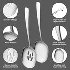 SOLEADER Extra Large Serving Spoons for Buffet, 12 Inch Stainless Steel Serving Spoons, Big Spoons for Serving Food, Pack of 6