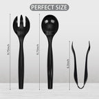Supernal 36pcs Serving Utensils,Black Plastic Serving Utensils,Disposable Serving Utensils Set Include 9.75"Serving Spoons 9.75"Serving Forks 6.3"Plastic Serving Tongs for 12 Guests