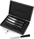 Schmidt Brothers - Crosstown Series 4-Piece Steak Knife Set, High-Carbon German Stainless Steel Cutlery, Double Cross Tang Handles