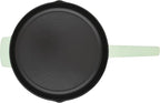 KitchenAid Enameled Cast Iron Frying Pan/Skillet with Helper Handle and Pour Spouts, 12 Inch, Pistachio