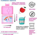 Yumbox Snack Box - 3 Compartment - Leakproof Bento Lunch Box for Kids (Fifi Pink with Rainbow Tray)