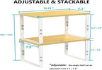 Kitchen Cabinet Organization Shelf，Set of 2 Height Adjustable Storage Racks，Stackable，Expandable，Countertop Shelves Organizer，Pantry Shelving(1PACK/Large/White)