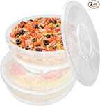 Aufind 12" 2 Pack Pie Carrier with Lid and Handle, Reusable Food Storage Containers for Pies, Cheesecake, Pizza, Nuts Fruit