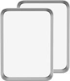 Baking Sheet Cookie Sheet Set of 2, Umite Chef Stainless Steel Baking Pans Tray Professional 9 inch, Non Toxic & Healthy, Mirror Finish & Rust Free, Easy Clean & Dishwasher Safe