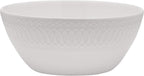 Mikasa Levi 40 Piece Bone China Dinnerware Set, Embossed Plates Bowls, Chip-Resistant, Lightweight, Elegant and Durable, Service for 8, White