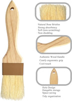 2" & 1.5" Non-Shedding Natural Boar Bristle Pastry & Basting Brush - Food-Grade, Heat-Resistant Cooking Gadgets for Baking, Grilling, Butter, Egg Wash, Oil, Sauce, Marinade, Roasting,Coffee