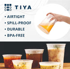 TIYA Food Containers - 8oz Bulk 240 Pack with Lids - Food Storage to-Go Containers - Reusable Microwavable Dishwasher Safe Cups - Airtight Leak Proof for Soups & Meal Prep