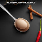 6 Piece Stainless Steel Serving Spoons Set - 3 Large, 3 Slotted, 9.2-Inch, Dishwasher Safe, for Parties/Kitchen/Buffet/Catering
