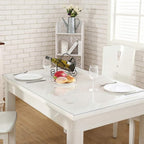 NECAUX Custom 27.6 x 70.9 Inch Clear Table Cover Protector, 1.5mm Thick Plastic Waterproof Heavy Duty Desk Pad Mat Non-Slip Tablecloth Protector for Dining Table, Sofa Table, Media Stand, Countertop