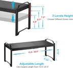 1 Pack Expandable Cabinet Countertop Shelves, Stackable Shelves Organizers for Kitchen Cabinet Countertop Storage, Adjustable Counter Cupboard Pantry Organizer Shelf Rack Stand, Length:25.5"