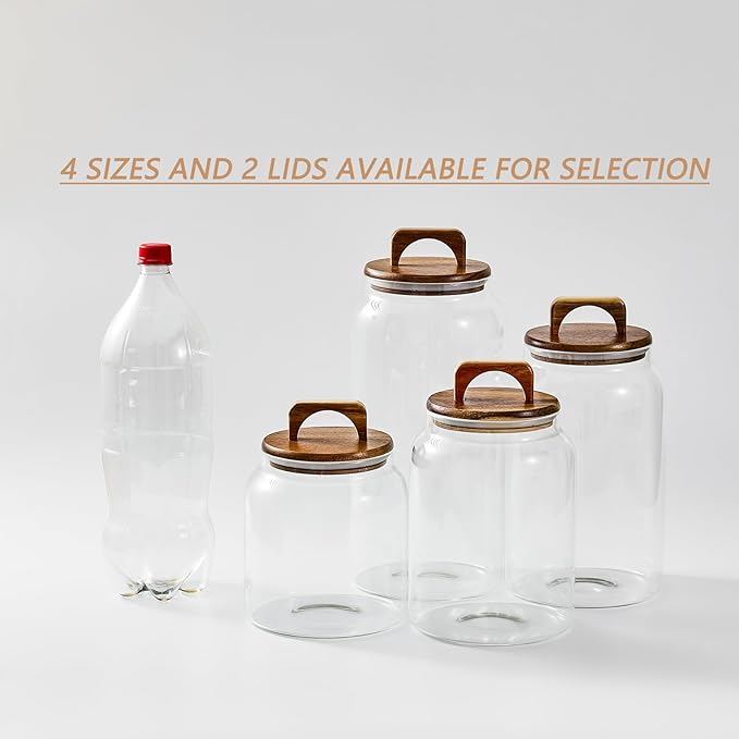 Sweejar Glass Jars for Laundry Room Organization, Half-Gallon Laundry Pods Container, Glass Food Storage Jars with Airtight Lid, 1 Pack, Hand Lid