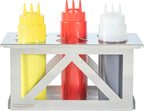 Restaurantware Squeeze Bottle Holder Pack of 1 Stainless Steel 6 Hole Bottle Holder, 2.93" Diameter Fits 1/3 Size Opening, Dishwasher Friendly Integrated Lip Design Holder for Condiment Bottles