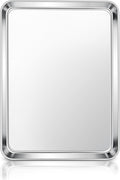 E-far Stainless Steel Baking Sheet, 16” x12” x 1” Baking Cookie Sheet Pan for Oven, Non-toxic Metal Trays for Baking Cake Cookie, Healthy & Rust Free, Mirror Finish & Dishwasher Safe, 1 Pack
