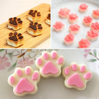 DaKuan 4-Pack Food Grade Silicone Paw Print Mold | Reusable Pet Ice Candy Chocolate Bakery Molds | Oven, Freezer & Dishwasher Safe