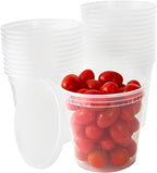 Deli-Grade BPA-Free 24oz Plastic Containers with Lids 24ct. Leakproof Microwavable Portion Container for To-Go Orders, Food Prep and Storage. Reusable Takeout Cup for Restaurant Cafe and Catering.
