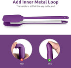 14in Extra Large Silicone Spatula: U-Taste 600ºF Heat Resistant Flexible Silicon Mixing Stirring Cooking Scraping Baking Bowl Scraper Seamless Spreader for Kitchen Nonstick Cookware (Purple)