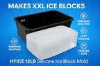 12LB Giant Silicone Ice Block Mold for Cold Plunge, blocks for cold plunge, Extra Large, ice Bath Accessories, Durable, (12 lb | Pack of 1) - Black