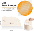 1 Pcs Cake Smoother Scraper, Cake Decorating Supplies, Food-Grade Transparent Flexible PE Plastic Cake Scraper‌ - Designed for bread and cake decoration (4 pcs Scrapers Included, Non-Installable)