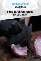 Dalstrong Ulu Chef Knife -7 inch-BATMAN™ Shadow Black Edition-High Carbon Steel BlackTitanium Coated Paring Knife, Mincing, Slicing Meat&Herb-G10 Handle-Sheath Cover