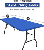 homing Rectangle Table Cloth Cover, Waterproof Polyester Elastic Fitted Tablecloth, Fits for 5 Foot Folding Tables, Washable Table Protector for Picnic, Camping, Outdoor (Blue, 30" x 60")