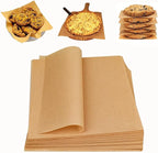 100 Pcs Unbleached Parchment Paper Baking Sheets, 9x9 Inches Non-Stick Precut Baking Parchment, Perfect for Baking Grilling Air Fryer Steaming Bread Cup Cake Cookie