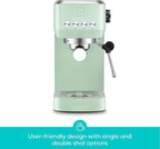 CASABREWS 3700 Essential Espresso Machine 20 Bar, Compact Coffee Maker with Steam Frother for Cappuccino, Latte, 43.9oz Water Tank, Pastel Green