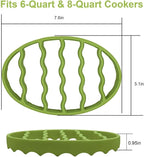 Slow Cooker Silicone Rack, Used for Roasting Pot Cooking Steamer Silicone Pressure Cooker Baking Accessories Compatible with 6 quarts and 8 quarts Stove (Oval, Green, red)