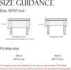 ISAENNE Designer Green Linen Tablecloth Rectangular,Floral French Country Indoor Table Cloth,Stain Resistant Home Decor Tablecloths for Dining Kitchen Thanksgiving Party,55"*87"-Brune