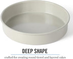 Martha Stewart Gallen 8 Inch Round Nonstick Carbon Steel Cake/Bake Pan - Cool Grey