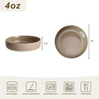 famiware Milkyway Ceramic Soy Sauce Dish, Dipping Bowls Set of 6, Dipping Sauce Bowls/Dishes, 4oz Small Serving Bowls for Side Dishes, Condiment, Sushi, Appetizer, Dessert, Cinnamon Brown