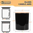 10 OZ Thick Candle Jars for Making Candles 15 Pcs, Empty Jars with Wood Lids for Candle Making, Sample Container, Light Black