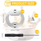 100 Set DIY Bottle Opener Hardware - Stainless Steel Metal Bottle Opener Insert Kits (Silver, 100 Set)