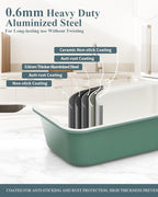 Ceramic Nonstick Baking Pans Set, Non Toxic 33 PCS Stackable Bakeware Sets, 550°F Oven Safe Baking Sheet & Pans, Warp-Free, Dishwasher Safe, PTFE/PFOA/PFOS-Free (Green)