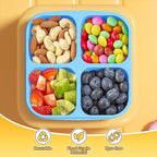 6 Pcs Snack Box Container Set, Reusable 3&4 Compartment Meal Prep Snack Containers for Adults Kids Toddler, BPA-Free Divided Lunchable Container for School, Work and Travel (5 Color)