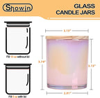 10 OZ Thick Candle Jars for Making Candles 15 Pcs, Empty Jars with Wood Lids for Candle Making, Sample Container, Glitter Pink