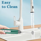 Milk Frother Handheld for Coffee, Electric Whisk 3 Speed Adjustable, Drink Mixer with Stainless 3 Whisks, Rechargeable Hand Frother Wand, Foam Maker for Latte Cappuccino Hot Chocolate Egg Green